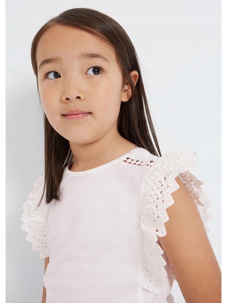 kopia MAYORAL KOSZULKA T-SHIRT BLUZKA NA KRÓTKI RĘKAW DLA DZIEWCZYNKI KREM 3061/69