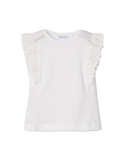 kopia MAYORAL KOSZULKA T-SHIRT BLUZKA NA KRÓTKI RĘKAW DLA DZIEWCZYNKI KREM 3061/69