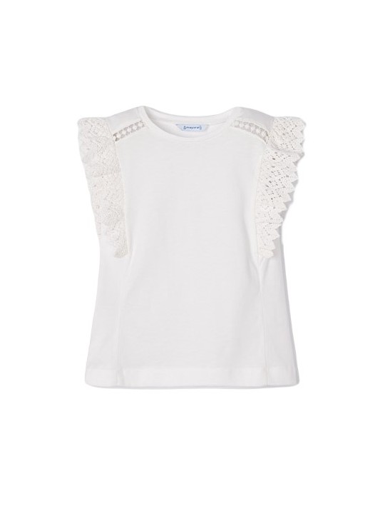 kopia MAYORAL KOSZULKA T-SHIRT BLUZKA NA KRÓTKI RĘKAW DLA DZIEWCZYNKI KREM 3061/69