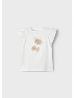 MAYORAL KOSZULKA NA KRÓTKI RĘKAW DLA DZIEWCZYNKI KREM 3002/53