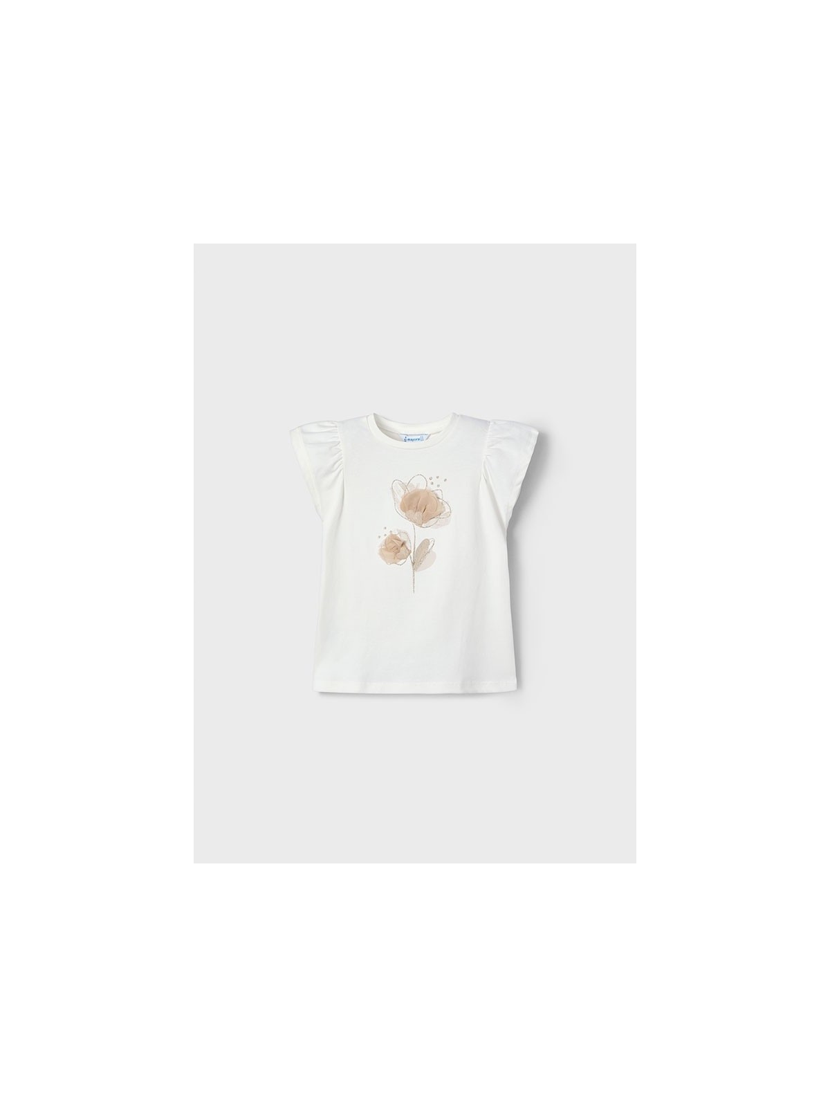 MAYORAL KOSZULKA NA KRÓTKI RĘKAW DLA DZIEWCZYNKI KREM 3002/53