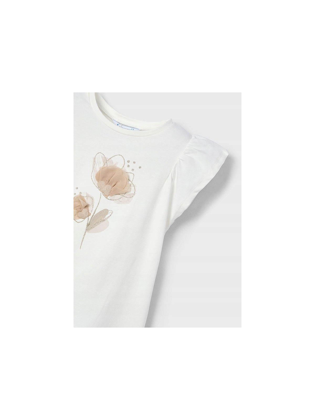 MAYORAL KOSZULKA NA KRÓTKI RĘKAW DLA DZIEWCZYNKI KREM 3002/53