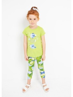 MAYORAL KOSZULKA NA KRÓTKI RĘKAW DLA DZIEWCZYNKI RYBKI ZIELONA 3070/47