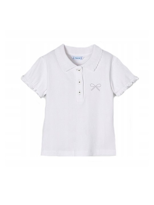 MAYORAL KOSZULKA NA KRÓTKI RĘKAW Z KOŁNIERZYKIEM DLA DZIEWCZYNKI 3126/73