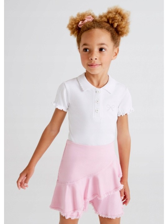 MAYORAL KOSZULKA NA KRÓTKI RĘKAW Z KOŁNIERZYKIEM DLA DZIEWCZYNKI 3126/73