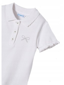 MAYORAL KOSZULKA NA KRÓTKI RĘKAW Z KOŁNIERZYKIEM DLA DZIEWCZYNKI 3126/73