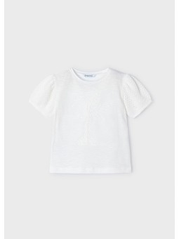 MAYORAL KOSZULKA NA KRÓTKI RĘKAW DLA DZIEWCZYNKI BIAŁA 3085/69