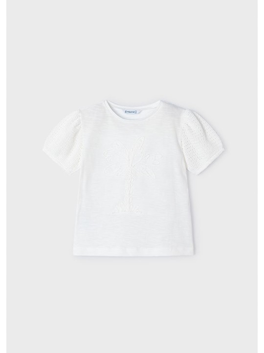 MAYORAL KOSZULKA NA KRÓTKI RĘKAW DLA DZIEWCZYNKI BIAŁA 3085/69