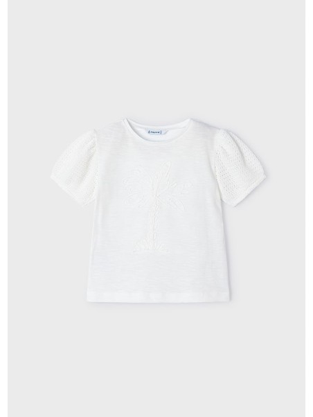 MAYORAL KOSZULKA NA KRÓTKI RĘKAW DLA DZIEWCZYNKI BIAŁA 3085/69
