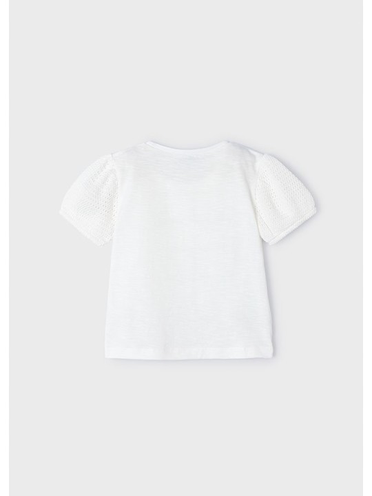 MAYORAL KOSZULKA NA KRÓTKI RĘKAW DLA DZIEWCZYNKI BIAŁA 3085/69