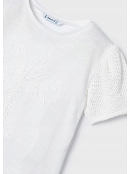 MAYORAL KOSZULKA NA KRÓTKI RĘKAW DLA DZIEWCZYNKI BIAŁA 3085/69