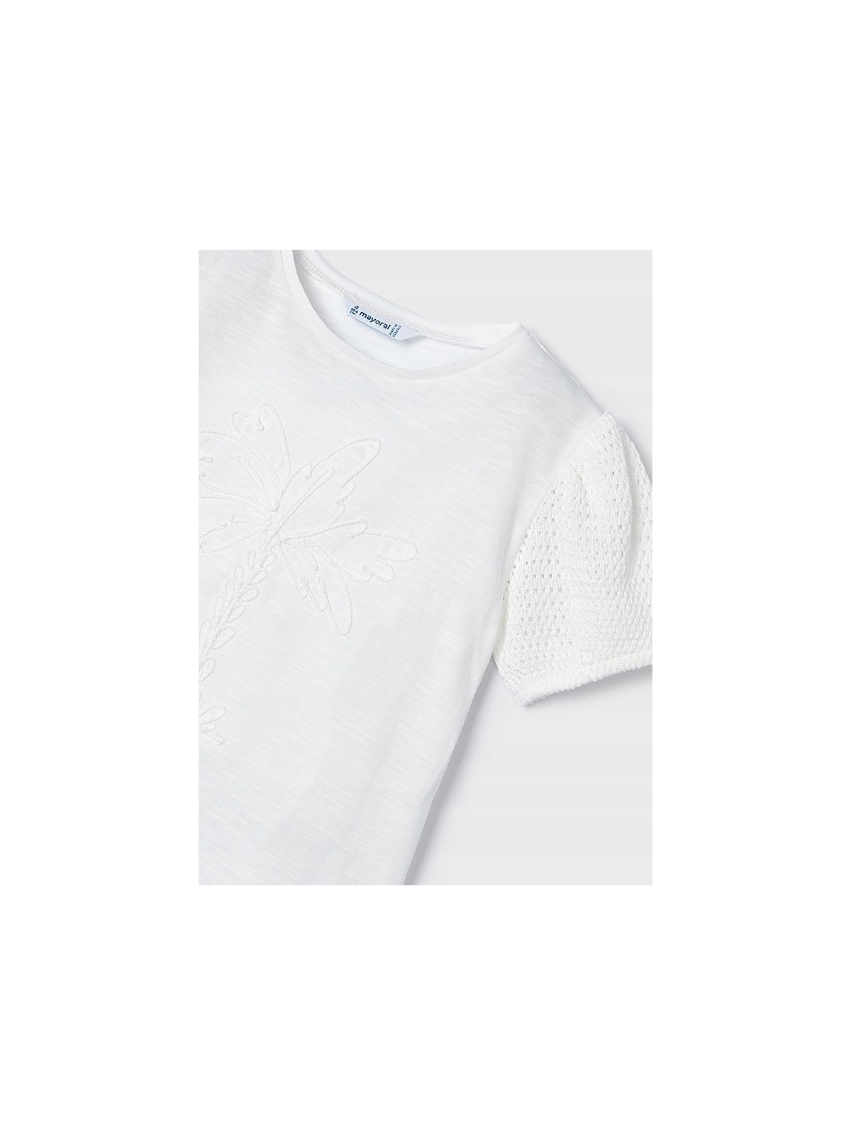 MAYORAL KOSZULKA NA KRÓTKI RĘKAW DLA DZIEWCZYNKI BIAŁA 3085/69