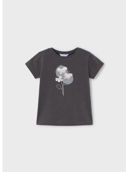 MAYORAL KOSZULKA T-SHIRT BLUZKA NA KRÓTKI RĘKAW DLA DZIEWCZYNKI GRAFIT 174/77