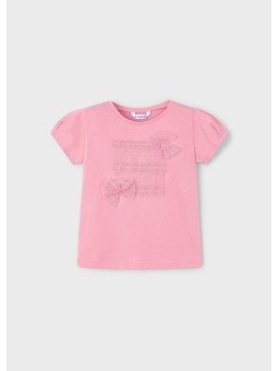 MAYORAL KOSZULKA T-SHIRT BLUZKA NA KRÓTKI RĘKAW DLA DZIEWCZYNKI ROŻ 3001/48