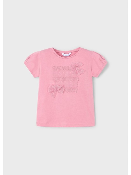 MAYORAL KOSZULKA T-SHIRT BLUZKA NA KRÓTKI RĘKAW DLA DZIEWCZYNKI ROŻ 3001/48