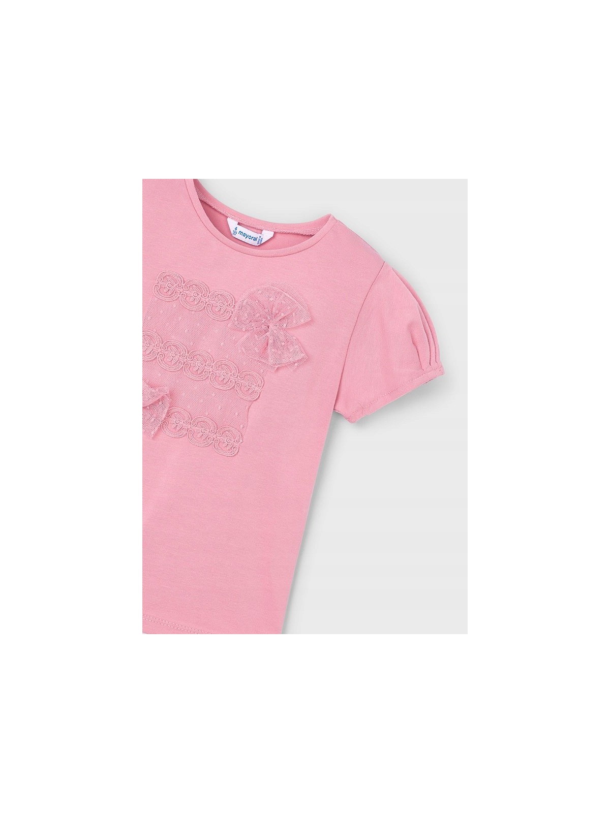 MAYORAL KOSZULKA T-SHIRT BLUZKA NA KRÓTKI RĘKAW DLA DZIEWCZYNKI ROŻ 3001/48