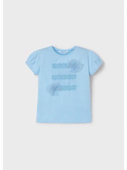 MAYORAL KOSZULKA T-SHIRT BLUZKA NA KRÓTKI RĘKAW DLA DZIEWCZYNKI BŁĘKITNY 3001/49