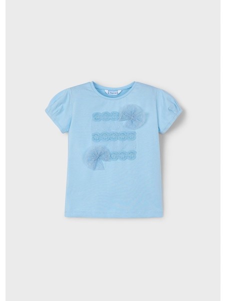 MAYORAL KOSZULKA T-SHIRT BLUZKA NA KRÓTKI RĘKAW DLA DZIEWCZYNKI BŁĘKITNY 3001/49