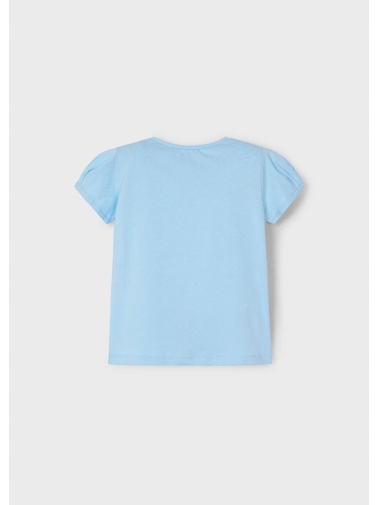 MAYORAL KOSZULKA T-SHIRT BLUZKA NA KRÓTKI RĘKAW DLA DZIEWCZYNKI BŁĘKITNY 3001/49