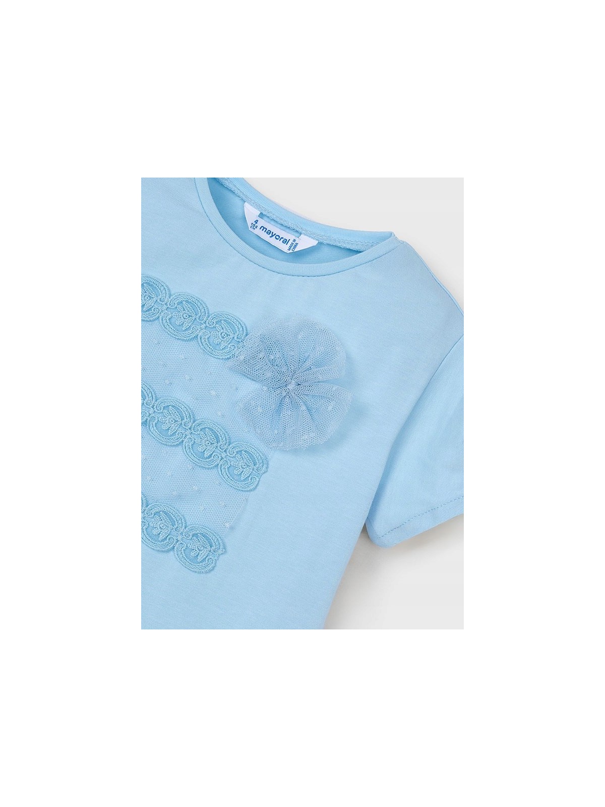MAYORAL KOSZULKA T-SHIRT BLUZKA NA KRÓTKI RĘKAW DLA DZIEWCZYNKI BŁĘKITNY 3001/49