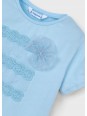 MAYORAL KOSZULKA T-SHIRT BLUZKA NA KRÓTKI RĘKAW DLA DZIEWCZYNKI BŁĘKITNY 3001/49