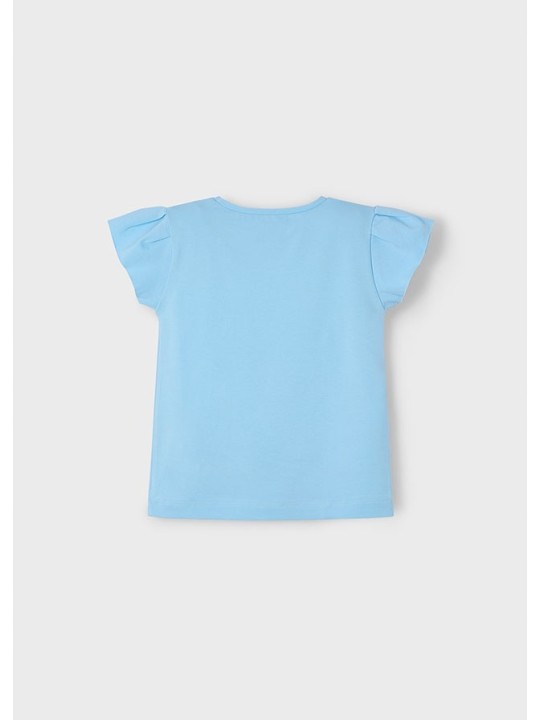 MAYORAL KOSZULKA T-SHIRT BLUZKA NA KRÓTKI RĘKAW DLA DZIEWCZYNKI BŁĘKITNY  3015/36