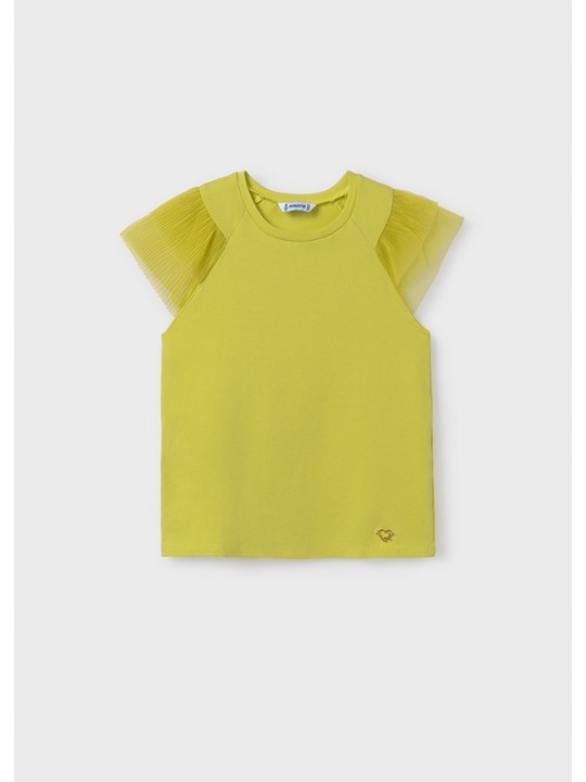 MAYORAL KOSZULKA T-SHIRT BLUZKA NA KRÓTKI RĘKAW DLA DZIEWCZYNKI LIMONKA 6001/68