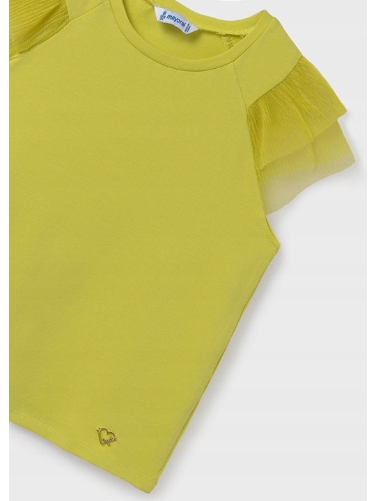 MAYORAL KOSZULKA T-SHIRT BLUZKA NA KRÓTKI RĘKAW DLA DZIEWCZYNKI LIMONKA 6001/68