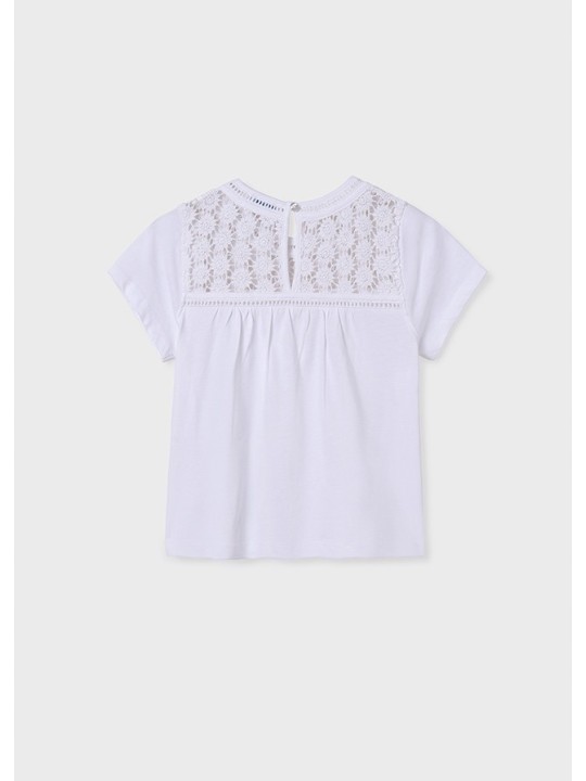 MAYORAL KOSZULKA T-SHIRT BLUZKA NA KRÓTKI RĘKAW DLA DZIEWCZYNKI BIAŁA 6005/82