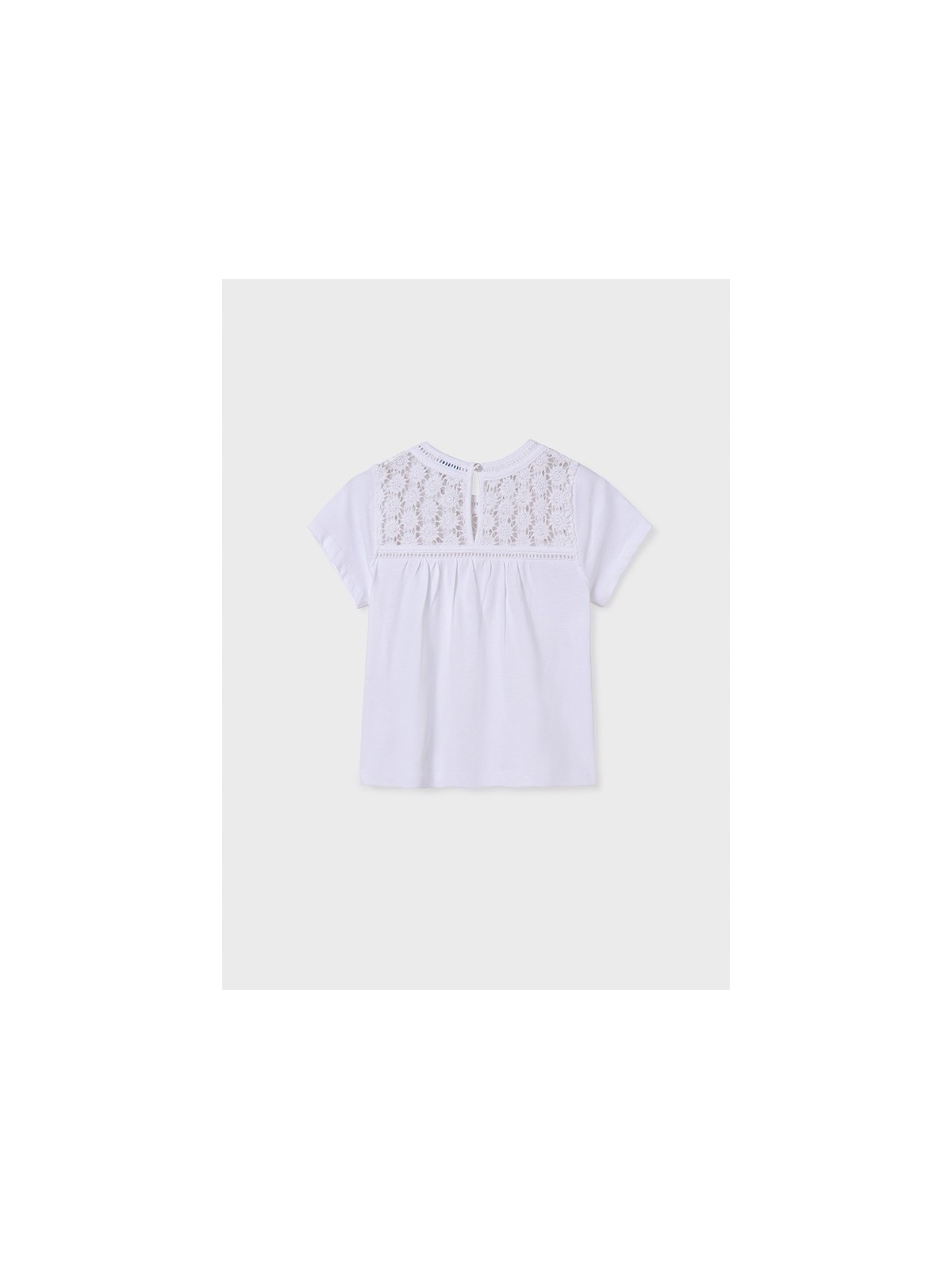 MAYORAL KOSZULKA T-SHIRT BLUZKA NA KRÓTKI RĘKAW DLA DZIEWCZYNKI BIAŁA 6005/82