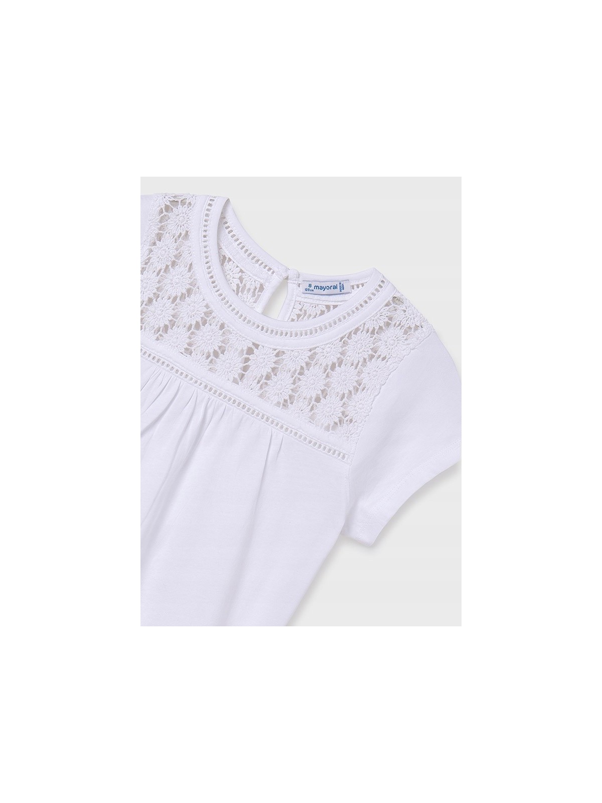 MAYORAL KOSZULKA T-SHIRT BLUZKA NA KRÓTKI RĘKAW DLA DZIEWCZYNKI BIAŁA 6005/82