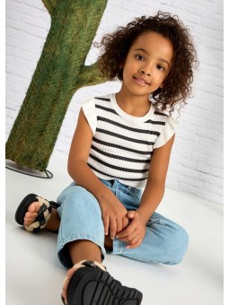 MAYORAL KOSZULKA T-SHIRT BLUZKA NA KRÓTKI RĘKAW DLA DZIEWCZYNKI PASKI PRĄŻEK 3024/56