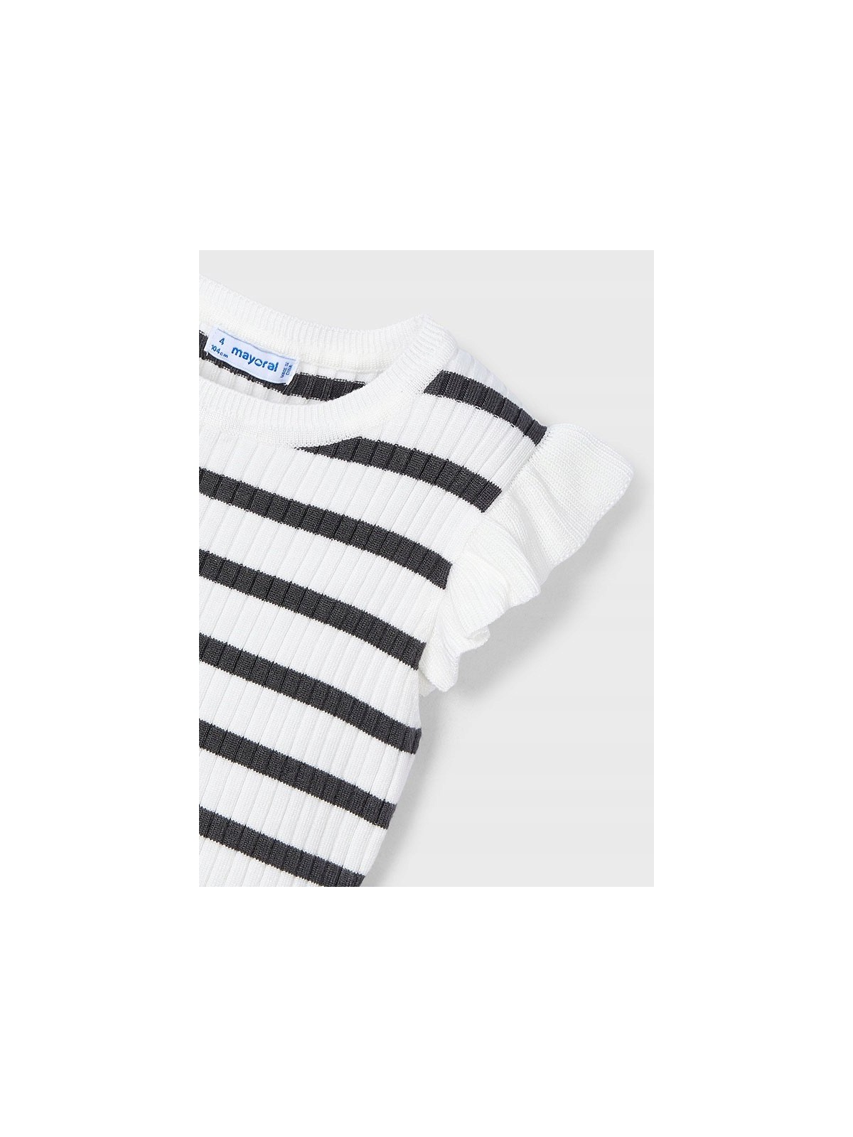 MAYORAL KOSZULKA T-SHIRT BLUZKA NA KRÓTKI RĘKAW DLA DZIEWCZYNKI PASKI PRĄŻEK 3024/56