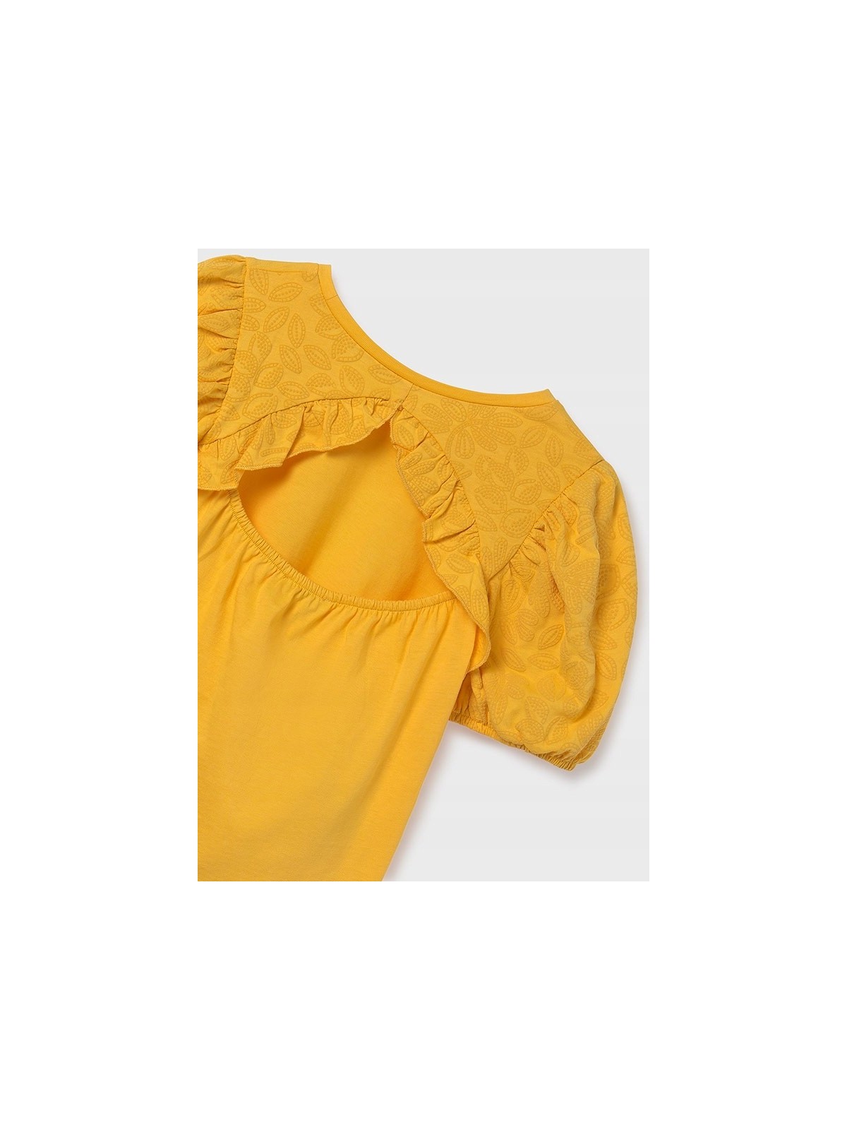 MAYORAL KOSZULKA T-SHIRT BLUZKA NA KRÓTKI RĘKAW DLA DZIEWCZYNKI Z WYCIĘCIEM NA PLECACH POMARAŃCZ 6014/95