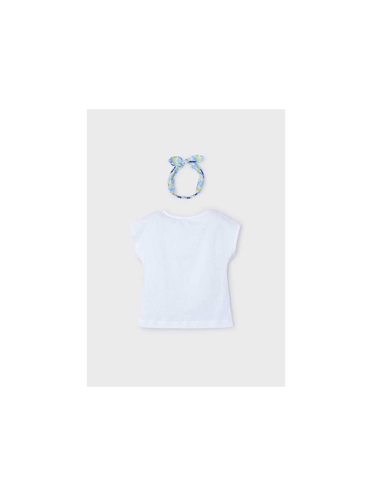 MAYORAL KOSZULKA T-SHIRT BLUZKA NA KRÓTKI RĘKAW DLA DZIEWCZYNKI Z OPASKA 3009/13