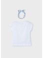 MAYORAL KOSZULKA T-SHIRT BLUZKA NA KRÓTKI RĘKAW DLA DZIEWCZYNKI Z OPASKA 3009/13