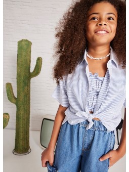 MAYORAL KOSZULA Z KRÓTKIM RĘKAWEM  PLUS TOP W PASECZKI 6145/23