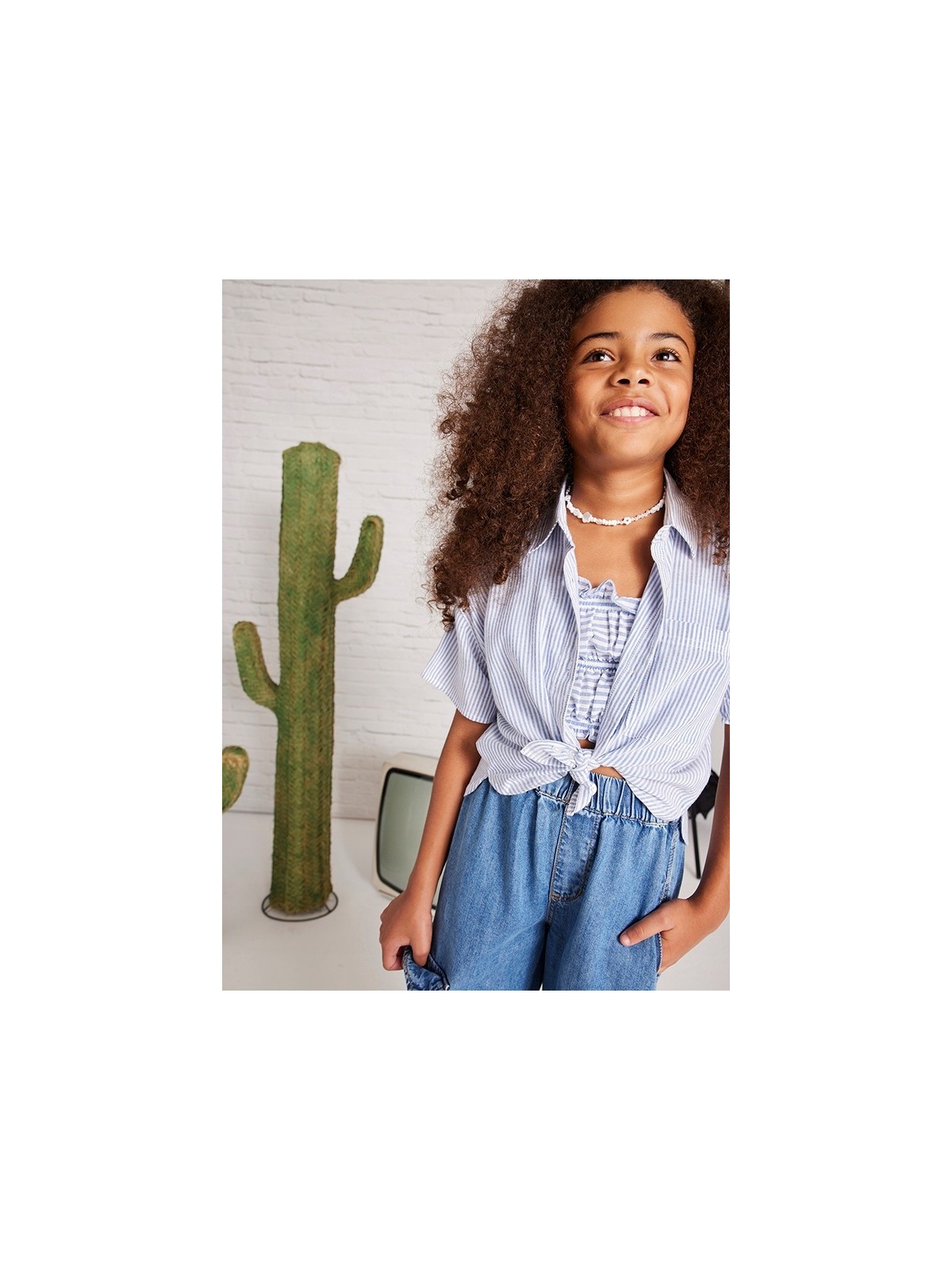 MAYORAL KOSZULA Z KRÓTKIM RĘKAWEM  PLUS TOP W PASECZKI 6145/23