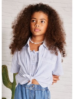 MAYORAL KOSZULA Z KRÓTKIM RĘKAWEM  PLUS TOP W PASECZKI 6145/23