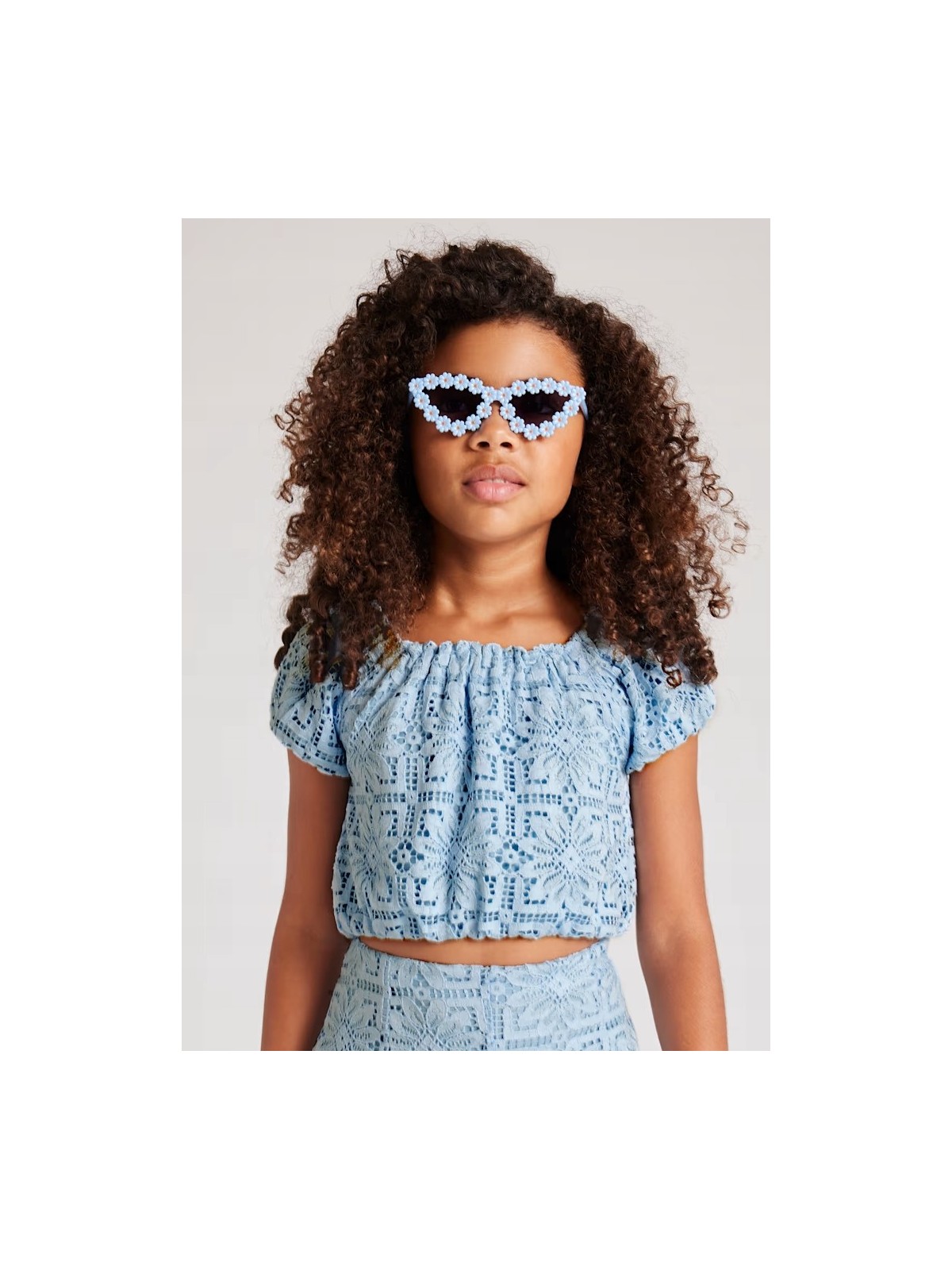 MAYORAL BUZKA TOP NA KRÓTKI RĘKAW DLA DZIEWCZYNKI BŁĘKIT KORONKA 6107
