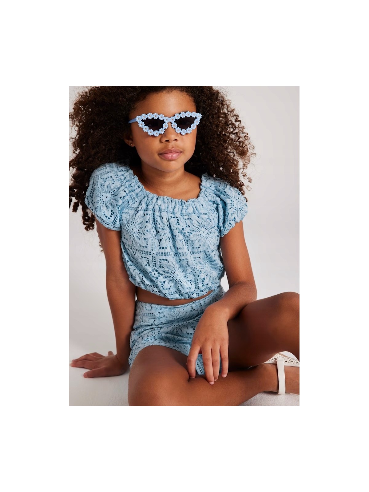 MAYORAL BUZKA TOP NA KRÓTKI RĘKAW DLA DZIEWCZYNKI BŁĘKIT KORONKA 6107