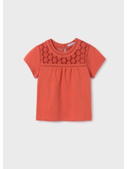 MAYORAL KOSZULKA T-SHIRT BLUZKA NA KRÓTKI RĘKAW DLA DZIEWCZYNKI POMARAŃCZ 6005/81