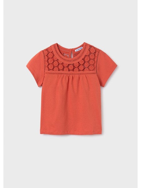 MAYORAL KOSZULKA T-SHIRT BLUZKA NA KRÓTKI RĘKAW DLA DZIEWCZYNKI POMARAŃCZ 6005/81