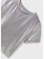 MAYORAL KOSZULKA T-SHIRT BLUZKA NA KRÓTKI RĘKAW DLA DZIEWCZYNKI SREBRNA 6027/82