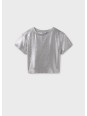 MAYORAL KOSZULKA T-SHIRT BLUZKA NA KRÓTKI RĘKAW DLA DZIEWCZYNKI SREBRNA 6027/82