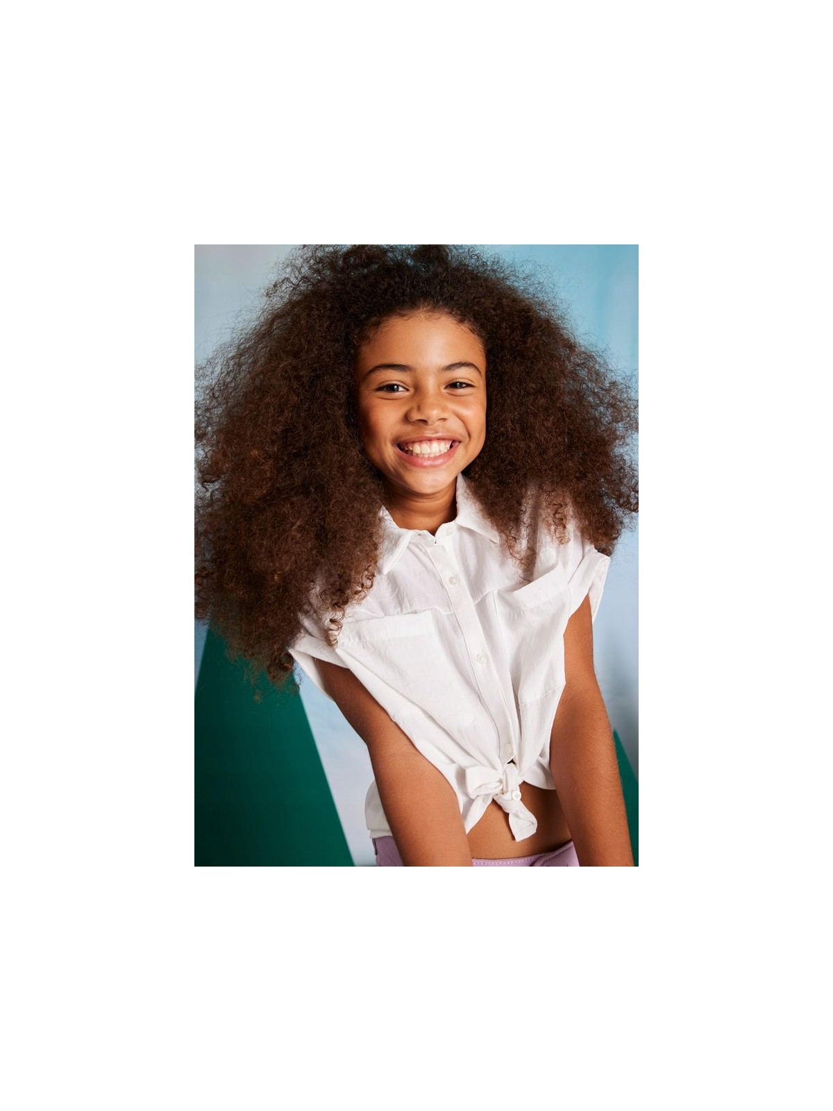 MAYORAL KOSZULA Z KRÓTKIM RĘKAWEM  DLA DZIEWCZYNKI KREM 6147/27