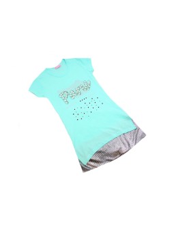 BLUZKA TUNIKA KOSZULKA NA KRÓTKI RĘKAW DLA DZIEWCZNKI KRYSZTAŁKI B116