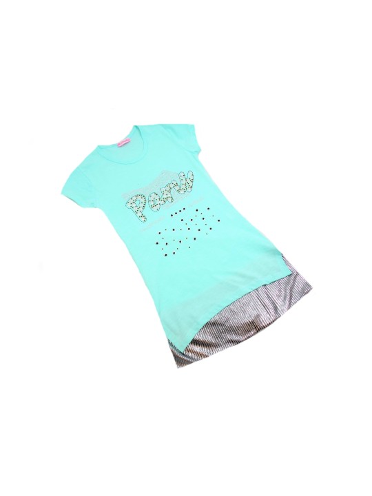 BLUZKA TUNIKA KOSZULKA NA KRÓTKI RĘKAW DLA DZIEWCZNKI KRYSZTAŁKI B116