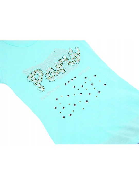 BLUZKA TUNIKA KOSZULKA NA KRÓTKI RĘKAW DLA DZIEWCZNKI KRYSZTAŁKI B116