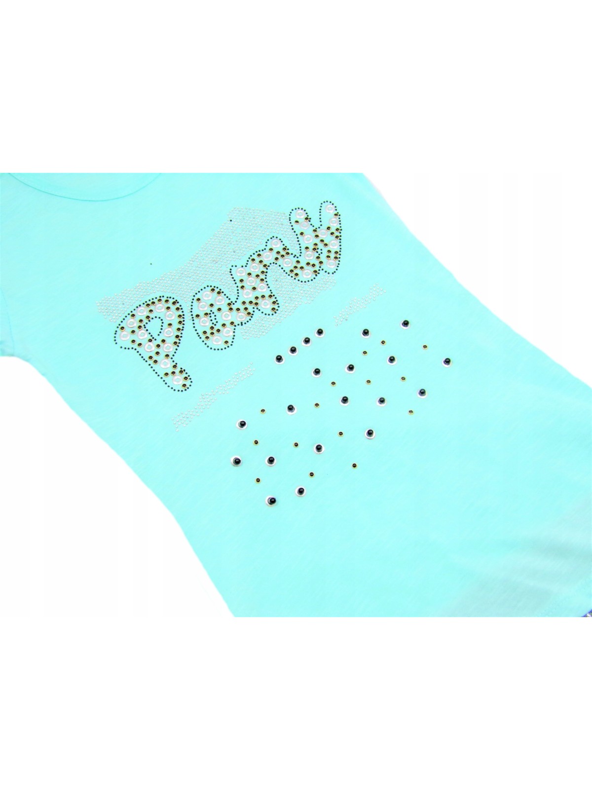 BLUZKA TUNIKA KOSZULKA NA KRÓTKI RĘKAW DLA DZIEWCZNKI KRYSZTAŁKI B116